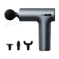 SKG F1 Pro mini masaj tabancası ve üç masaj başlığı, ürün fotoğrafı