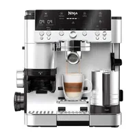 Ninja Luxe Café Premier inox espresso makinesi, dahili öğütücüsü, süt potu ve fincanla ürün fotoğrafı