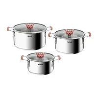 Tefal Optispace 6 parça iç içe geçen çelik tencere seti